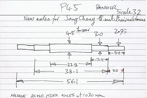 Cross section diagram of casting P45