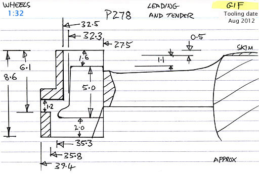 Cross section diagram for casting P278 at G1MRA Fine standard